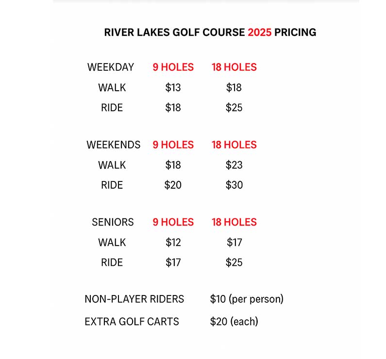 Daily golfing rates
